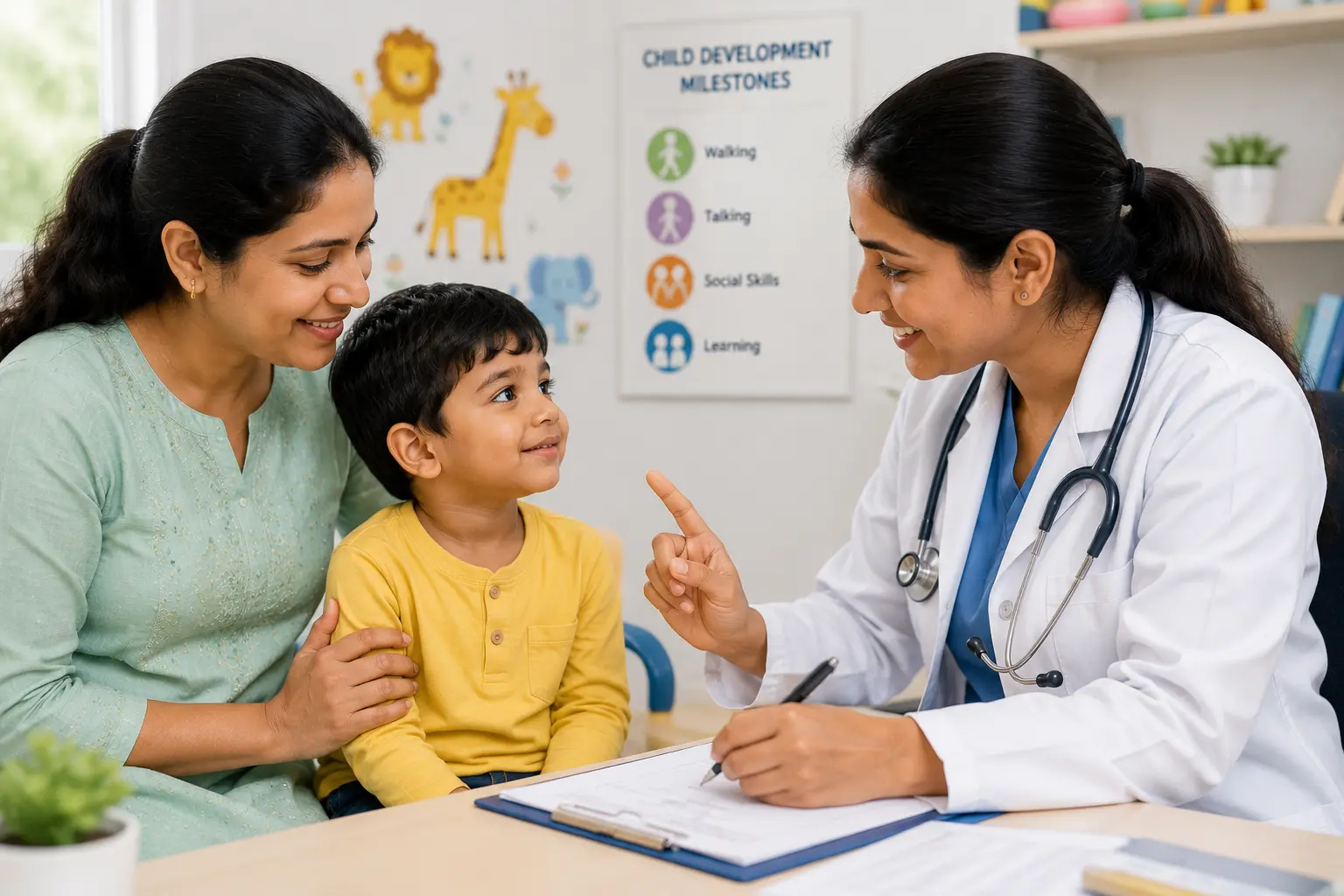 Pediatric consultation with a child doctor at Kranthi Children's Clinic, Hyderabad